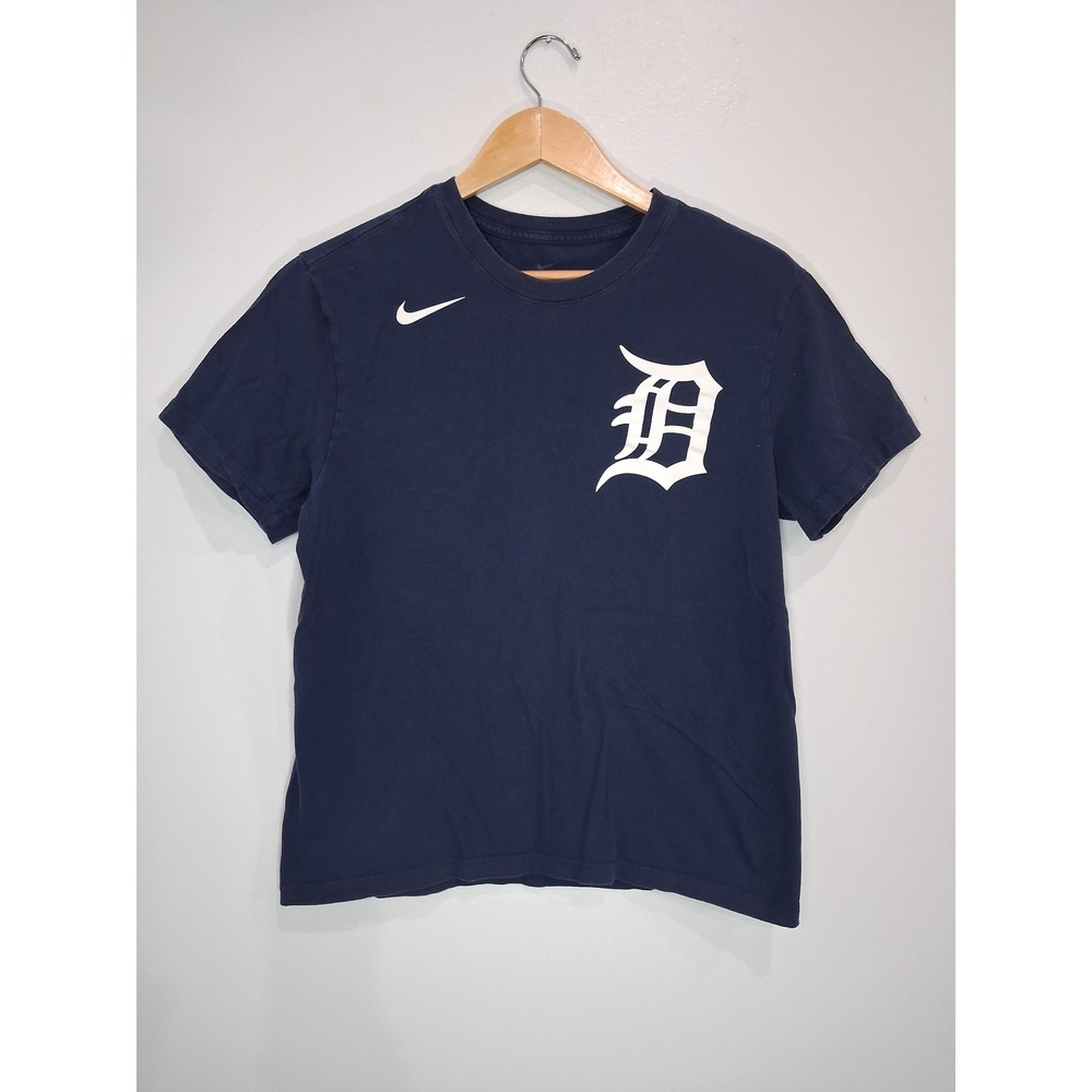 Nike Detroit Tigers Miguel Cabrera 24 Navy Blue MLB Player T-Shirt Mens Medium